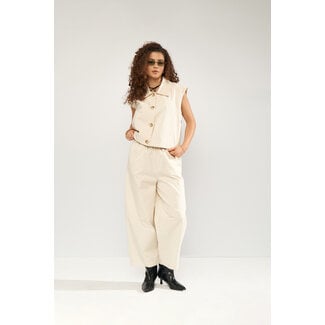NÜMPH SUNNA CROPPED PANTS Whitecap Gray