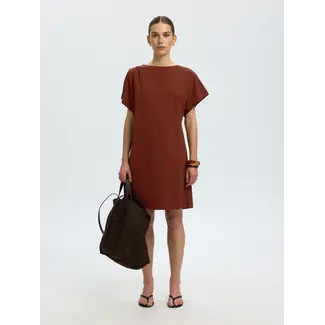 Selected Femme CALLI DRESS Cherry Mahogany
