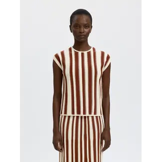Selected Femme LINA KNIT TOP Cherry Mahogany
