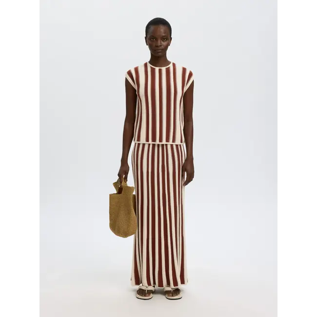 LINA KNIT SKIRT Cherry Mahogany