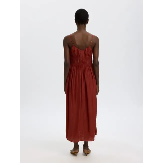 JACKIE STRAP ANKLE DRESS Cherry Mahogany