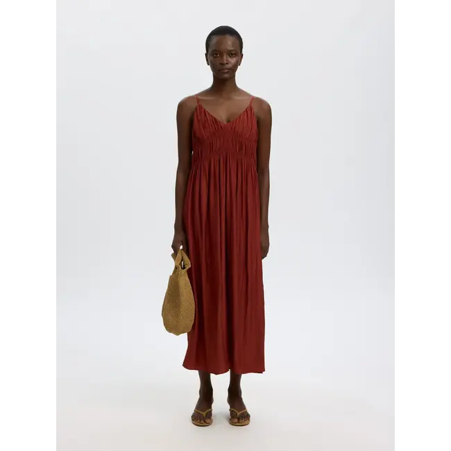 JACKIE STRAP ANKLE DRESS Cherry Mahogany