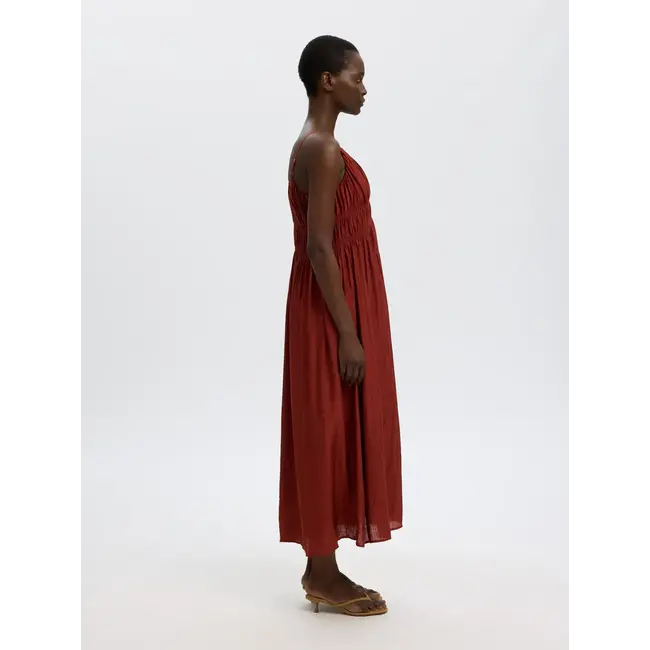 JACKIE STRAP ANKLE DRESS Cherry Mahogany