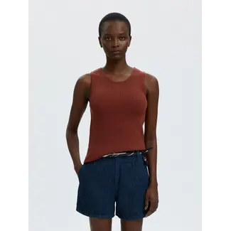 Selected Femme HELLE KNIT TOP Cherry Mahogany