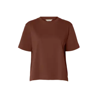 Selected Femme ESSENTIAL BOXY TEE Cherry Mahogany