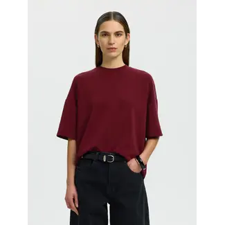 Selected Femme TENNY OVERSIZED TEE Tawny Port