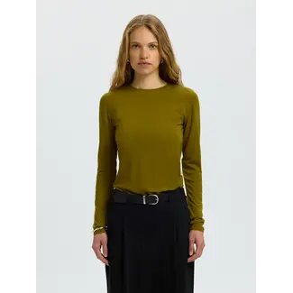Selected Femme MANJA LONGSLEEVE TEE Fir Green