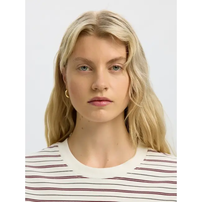 ESSENTIAL STRIPED BOXY TEE Tawny Port