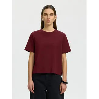 Selected Femme ESSENTIAL BOXY TEE Tawny Port