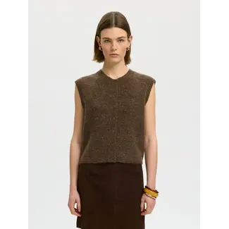 Selected Femme LULU BUTTON VEST Dachshund Melange