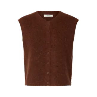 Selected Femme LULU BUTTON VEST Cherry Mahogany Melange