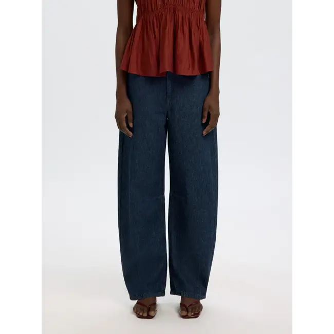 HANNY BARREL JEANS Dark Blue Denim