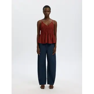 Selected Femme HANNY BARREL JEANS Dark Blue Denim