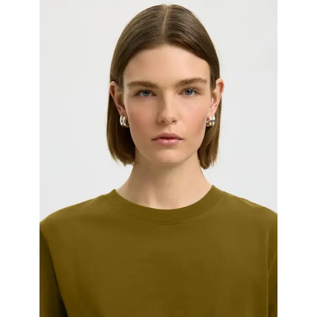 ESSENTIAL BOXY SHIRT Fir Green