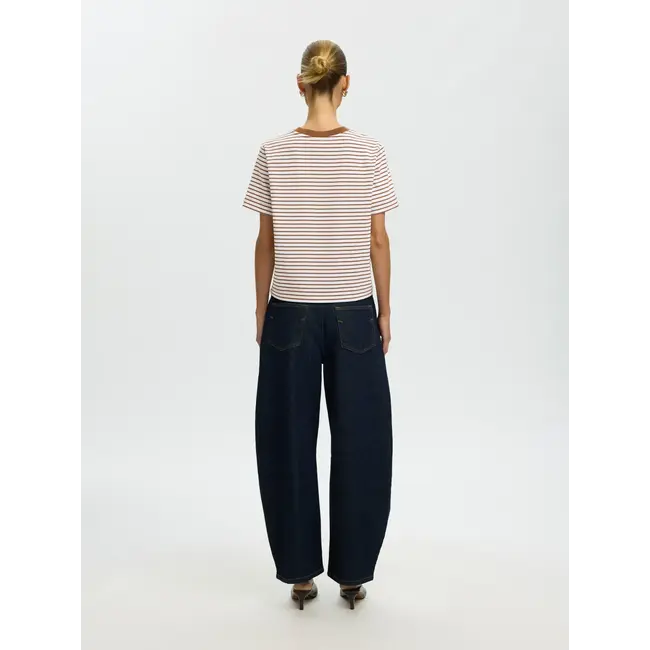 ESSENTIAL BOXY STRIPED SHIRT Toffee