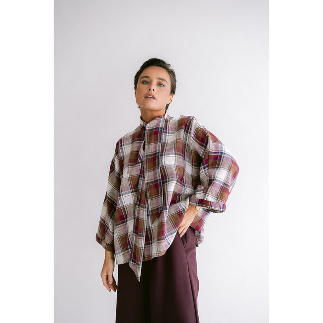 MOLLIE BLOUSE Square Bordeaux