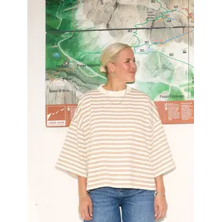 Les Soeurs CARY SHIRT White Brown Stripe