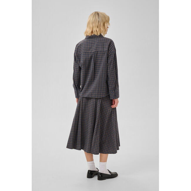 LENNIE BOXY CHECK SHIRT Dark Sapphire