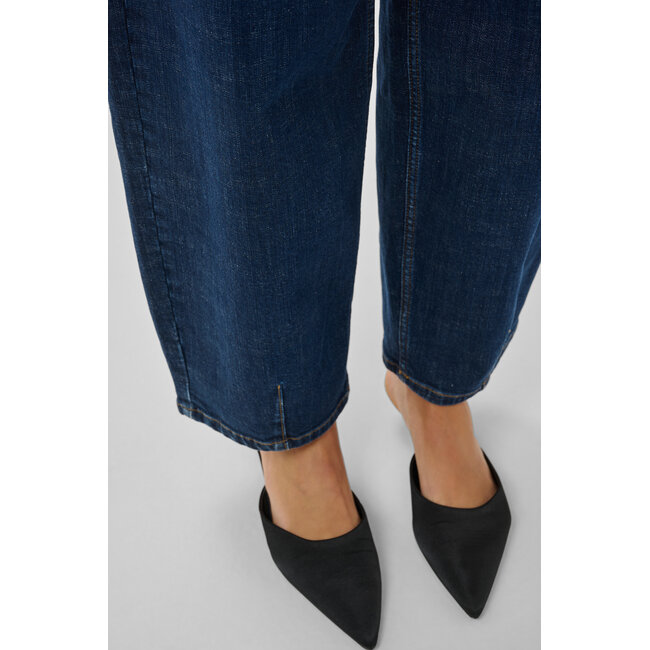 LUCY HIGH BARREL JEANS Dark Blue