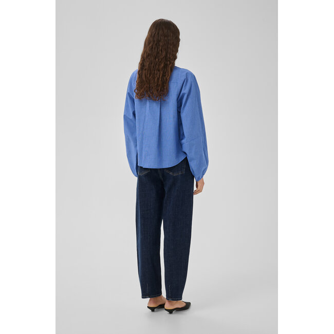 LUCY HIGH BARREL JEANS Dark Blue