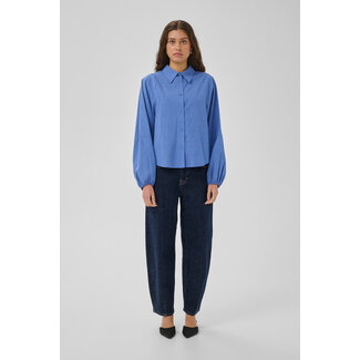 My Essential Wardrobe LUCY HIGH BARREL JEANS Dark Blue