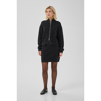 My Essential Wardrobe TRACY KNIT SKIRT Dark Grey Melange