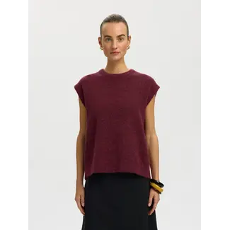 Selected Femme LULU KNIT VEST Tawny Port