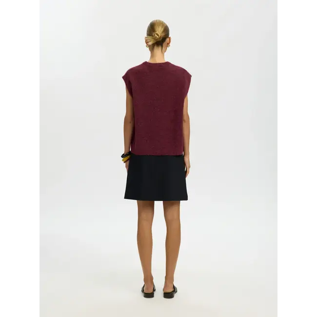 LULU KNIT VEST Tawny Port