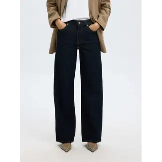 Selected Femme BEA WIDE JEANS Dark Blue Denim