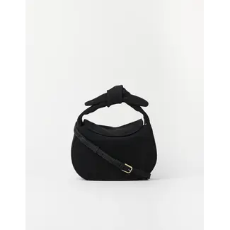 O MY BAG COCO CROISSANT BAG Black Suède