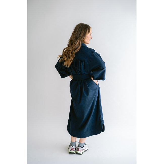 IVY DRESS Solid Navy
