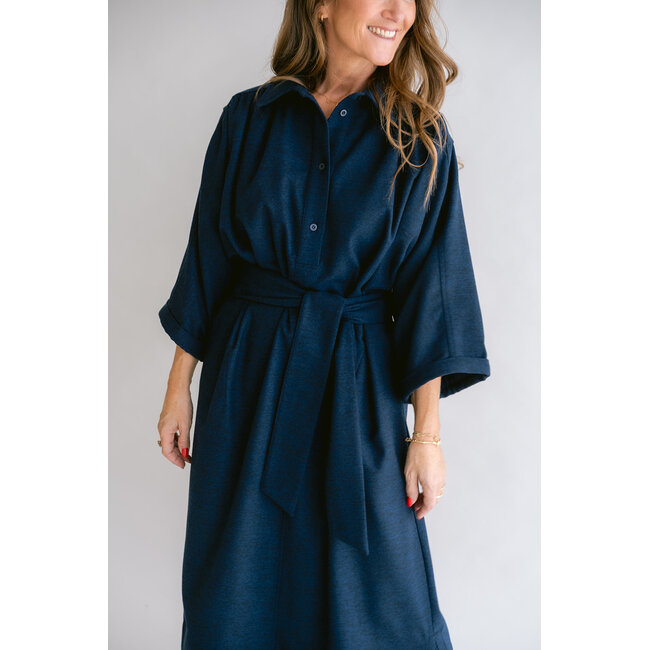 IVY DRESS Solid Navy