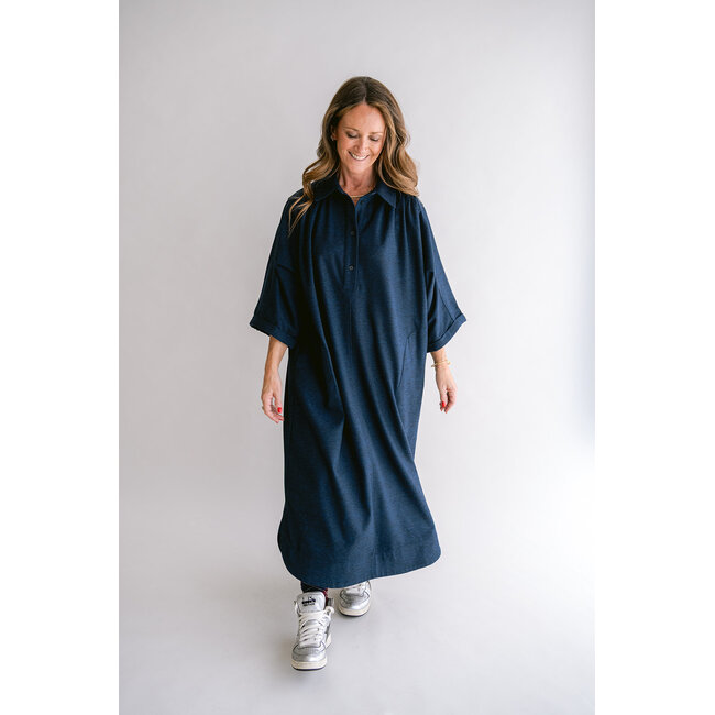 IVY DRESS Solid Navy