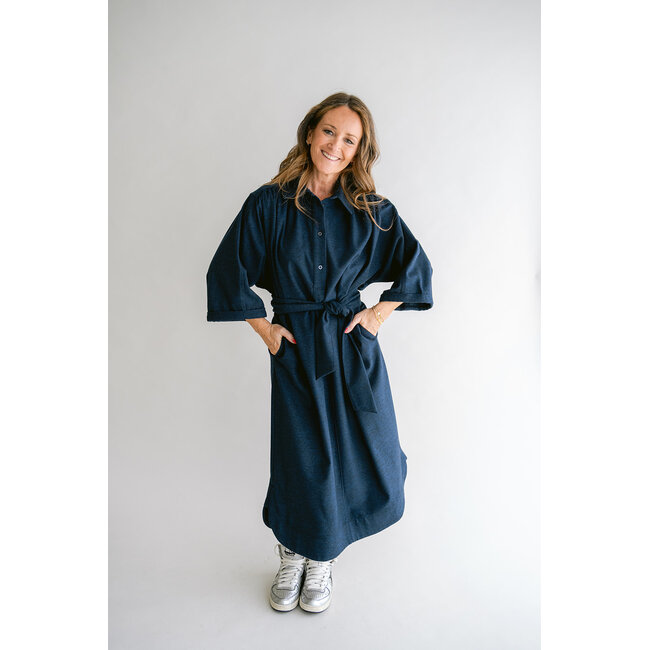 IVY DRESS Solid Navy