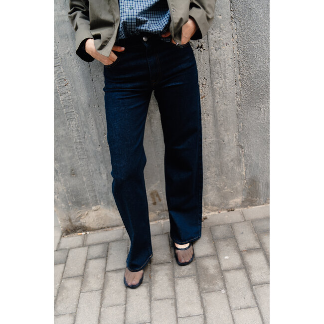 BEA WIDE JEANS Dark Blue Denim