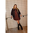 ROGERS CHECK DRESS Bordeaux