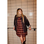 ROGERS CHECK DRESS Bordeaux