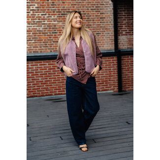 My Essential Wardrobe LUCY HIGH BARREL JEANS Dark Blue