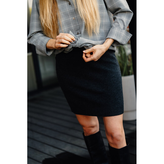 TRACY KNIT SKIRT Dark Grey Melange