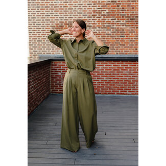 My Essential Wardrobe HACE WIDE PANTS Olive Night
