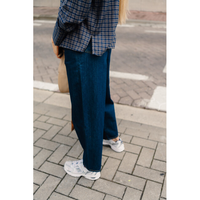 HANNY BARREL JEANS Dark Blue Denim
