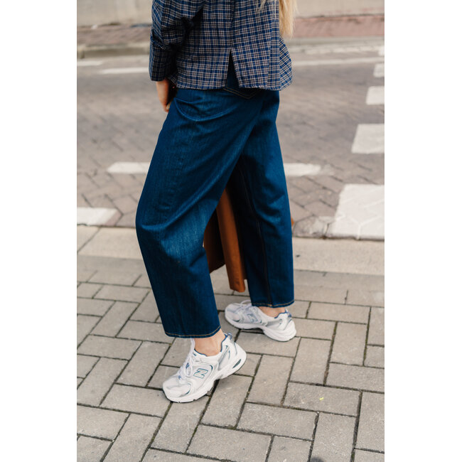 HANNY BARREL JEANS Dark Blue Denim