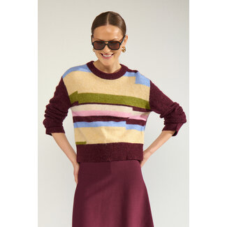 NÜMPH RIETTE PIXEL STRIPE PULLOVER Fig