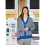 MAIA CARDIGAN Grey/Royal Blue