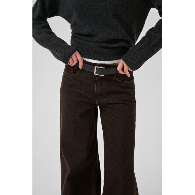 AVA HIGH WIDE JEANS Dark Brown