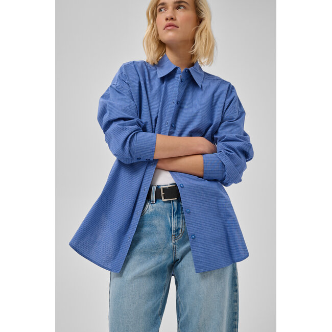 ILSE BOXY SHIRT Clear Blue Check