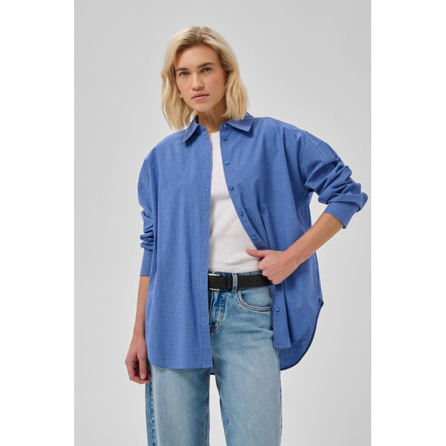 ILSE BOXY SHIRT Clear Blue Check