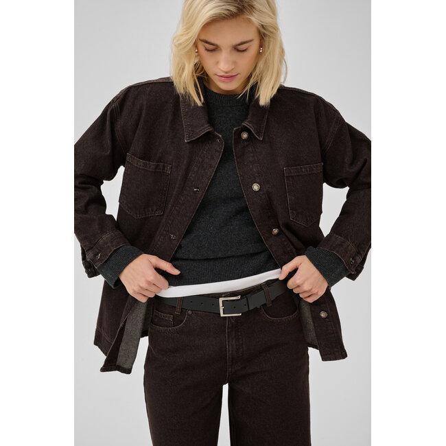 UMA BOXY JACKET Dark Brown Washed
