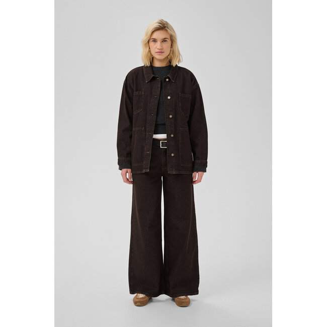 UMA BOXY JACKET Dark Brown Washed