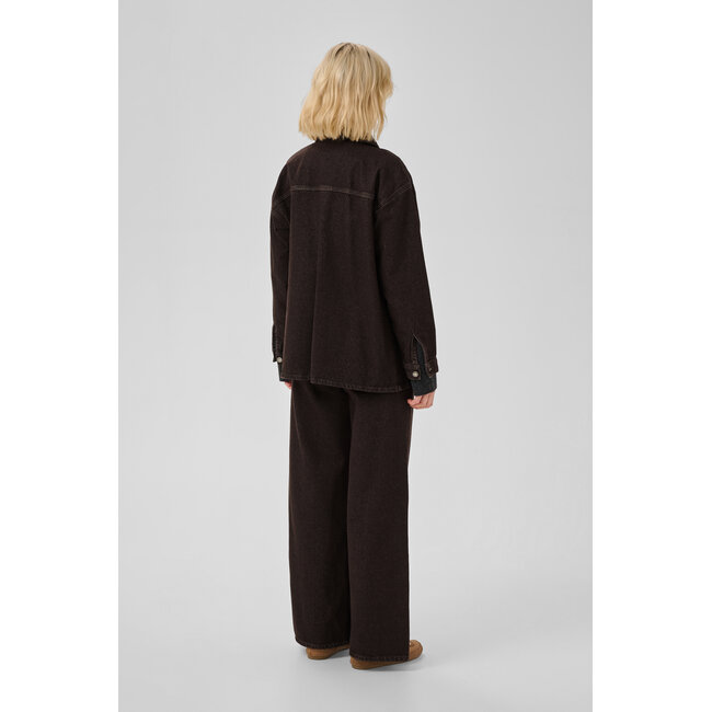 UMA BOXY JACKET Dark Brown Washed